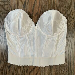 Vintage 1970s Mary Jean white satin corset size 36D